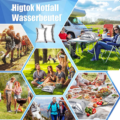 Set 5 pungi de apa bag in box, 3 de 10 litri si 2 de 20 itri, din film compozit rezistent la lumina, cu robinet detasabil, pentru drumetii, camping, urgente