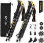 Set 2 bete de trekking pliabile, ajustabile 110 cm - 130 cm, din aliaj de aluminiu, cu maner din spuma, husa de depozitare si transport, cu accesorii