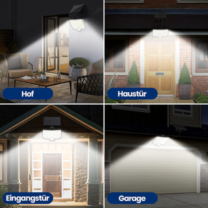 Lampa solara LED cu senzor de miscare si panou solar, 7500 K, impermeabila IP65, 3 moduri iluminare, pentru exterior, iluminare 120°, 120 LED-uri