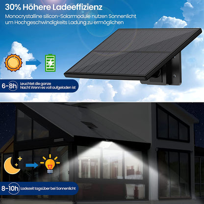 Lampa solara LED cu senzor de miscare si panou solar, 7500 K, impermeabila IP65, 3 moduri iluminare, pentru exterior, iluminare 120°, 120 LED-uri