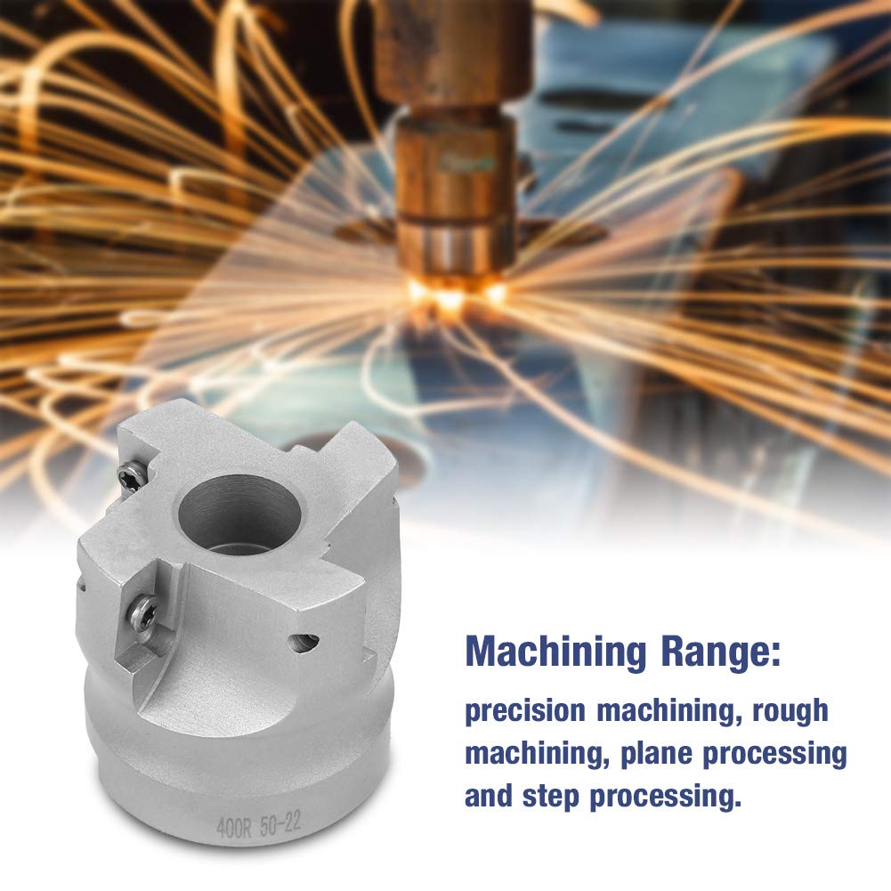 Freza frontala, cap frezare 50 mm cu 10 placute amovibile din carbura APMT1604, pentru masina CNC, burghiu vertical, multifunctionala