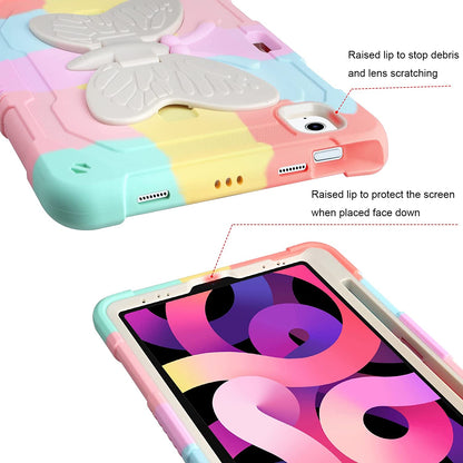Husa compatibila cu iPad Air 5/4, 2020/2022 10.9 inch, iPad Pro 11, cu suport pix, stil fluture rezistenta la socuri, robusta, cu stand pliabil, multicolor