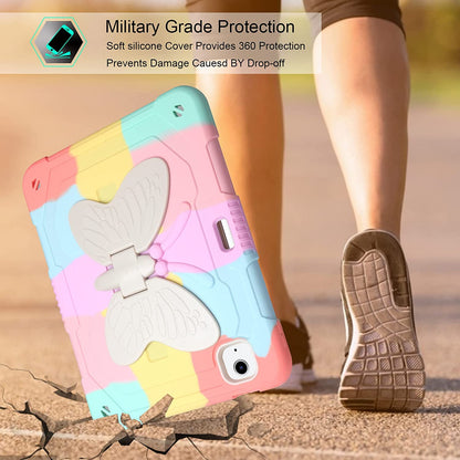 Husa compatibila cu iPad Air 5/4, 2020/2022 10.9 inch, iPad Pro 11, cu suport pix, stil fluture rezistenta la socuri, robusta, cu stand pliabil, multicolor