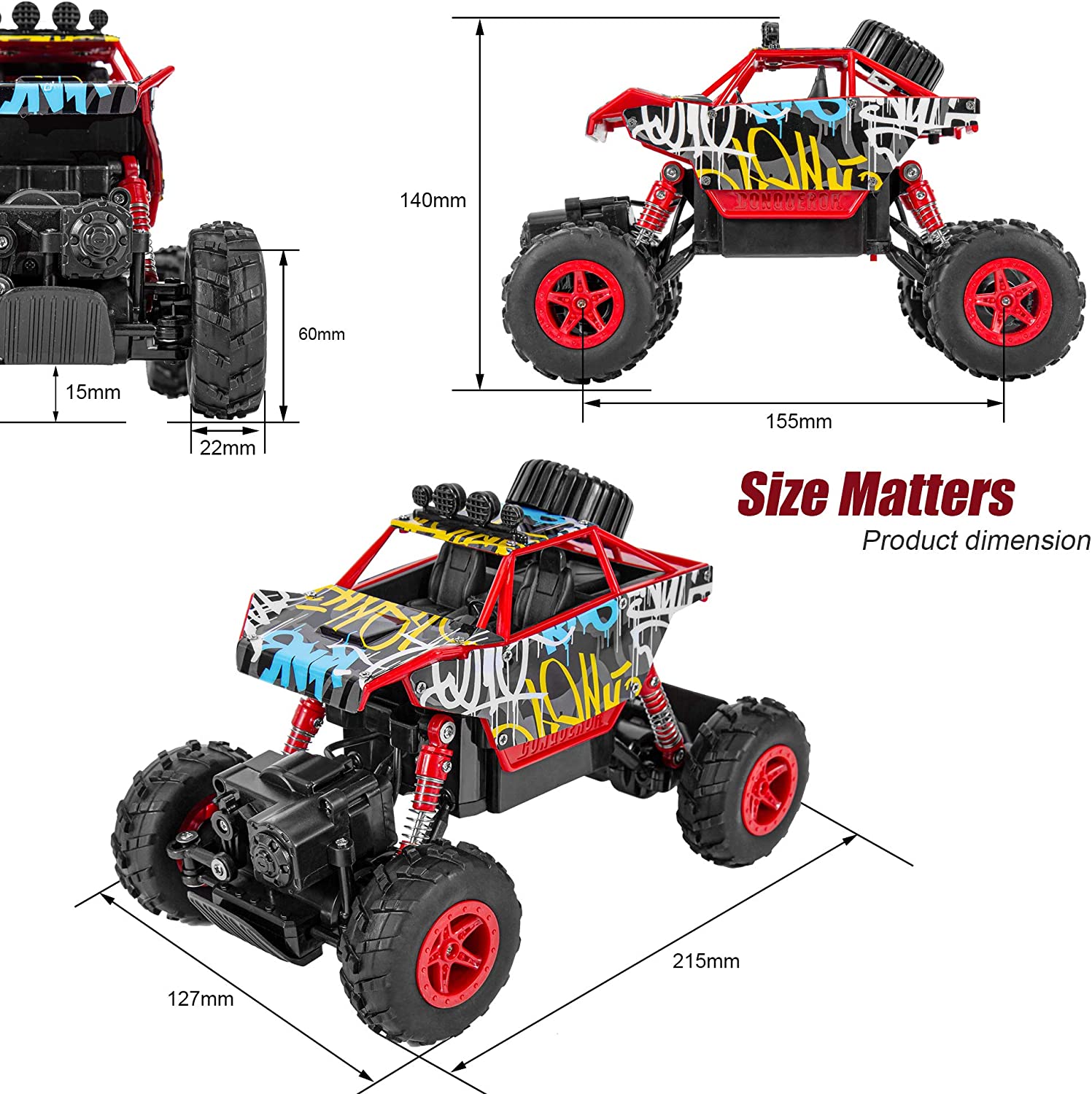 Set de 2 masina cu telecomanda si 6 acumulatori, 1:20, offroad, cu 2 telecomenzi 2,4 GHz, rezistente la impact, multicolore