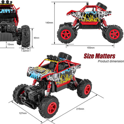 Set de 2 masina cu telecomanda si 6 acumulatori, 1:20, offroad, cu 2 telecomenzi 2,4 GHz, rezistente la impact, multicolore
