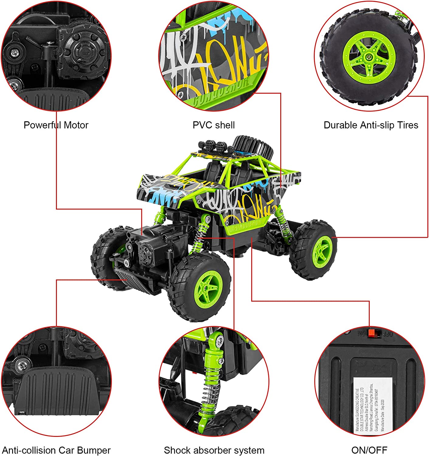 Set de 2 masina cu telecomanda si 6 acumulatori, 1:20, offroad, cu 2 telecomenzi 2,4 GHz, rezistente la impact, multicolore