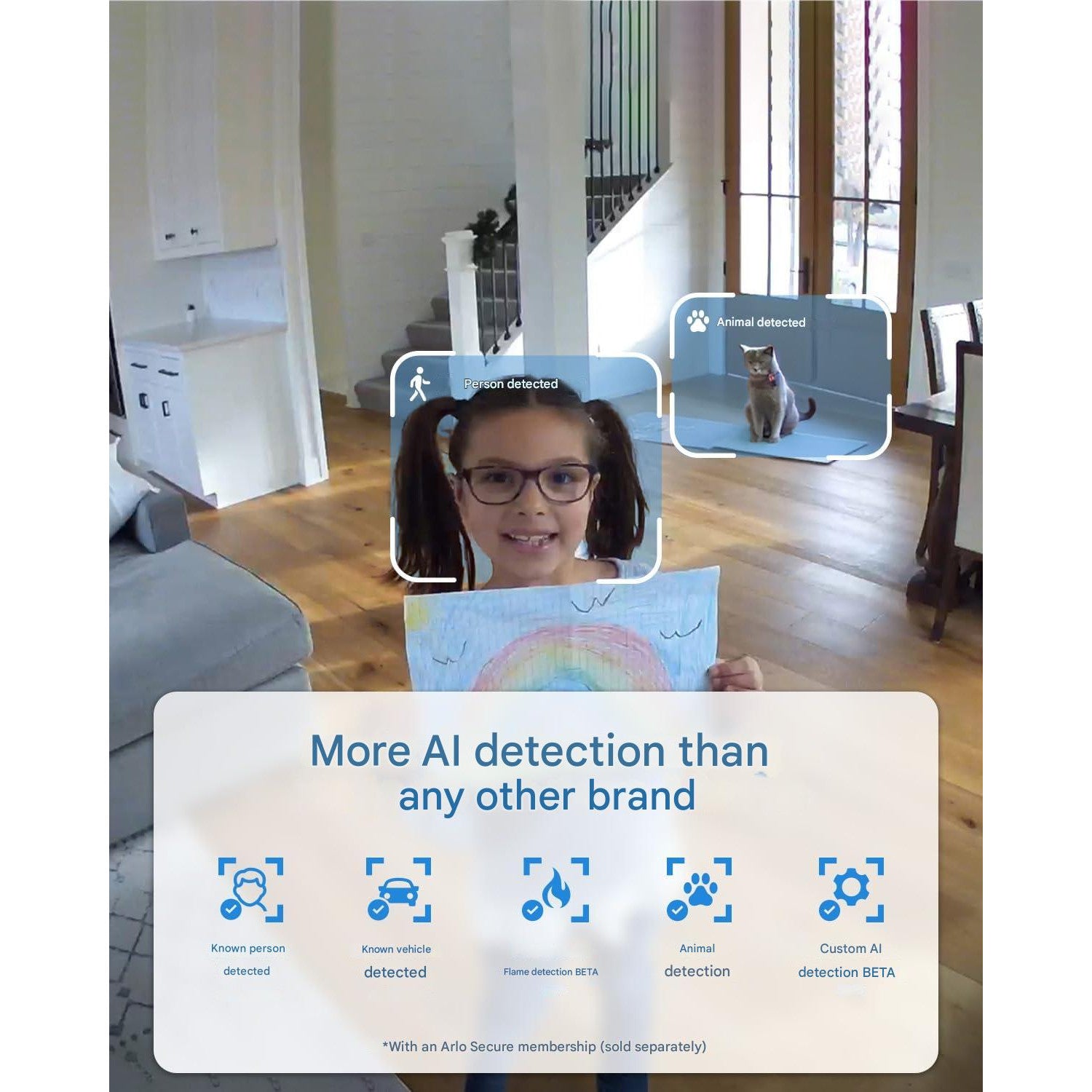 Camera de supraveghere Arlo Indoor 3 HD PTZ, set 2 bucati, video 1080p, cu WiFi, vedere nocturna color, rotire 360º panoramica, inclinare si zoom, alarma, audio bidirectional, urmarire miscare inteligenta, mod confidentialitate