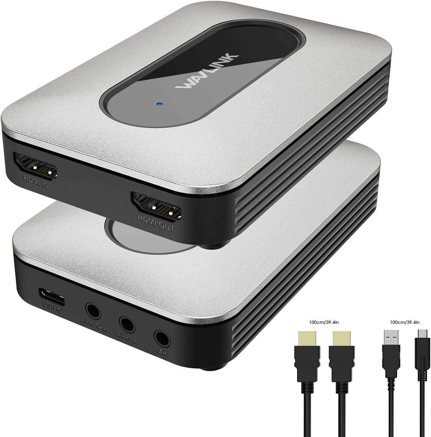 Placa de captura video 4K, HDMI, Video grabber cu loopout HDMI, mufa jack 3.5 mm Line In, Line Out, Mic In, plug & play, suport VRR, compatibil cu PC, Laptop, consola jocuri