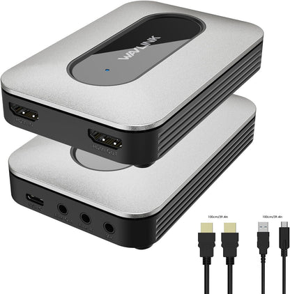 Placa de captura video 4K, HDMI, Video grabber cu loopout HDMI, mufa jack 3.5 mm Line In, Line Out, Mic In, plug & play, suport VRR, compatibil cu PC, Laptop, consola jocuri