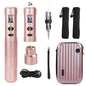 Set Aparat de micropigmentare, Machiaj permanent, pentru Sprancene, Buze, Eyeliner, wireless cu 2 acumulatori 900 mAh cu display OLED si adaptor RCA, rose gold