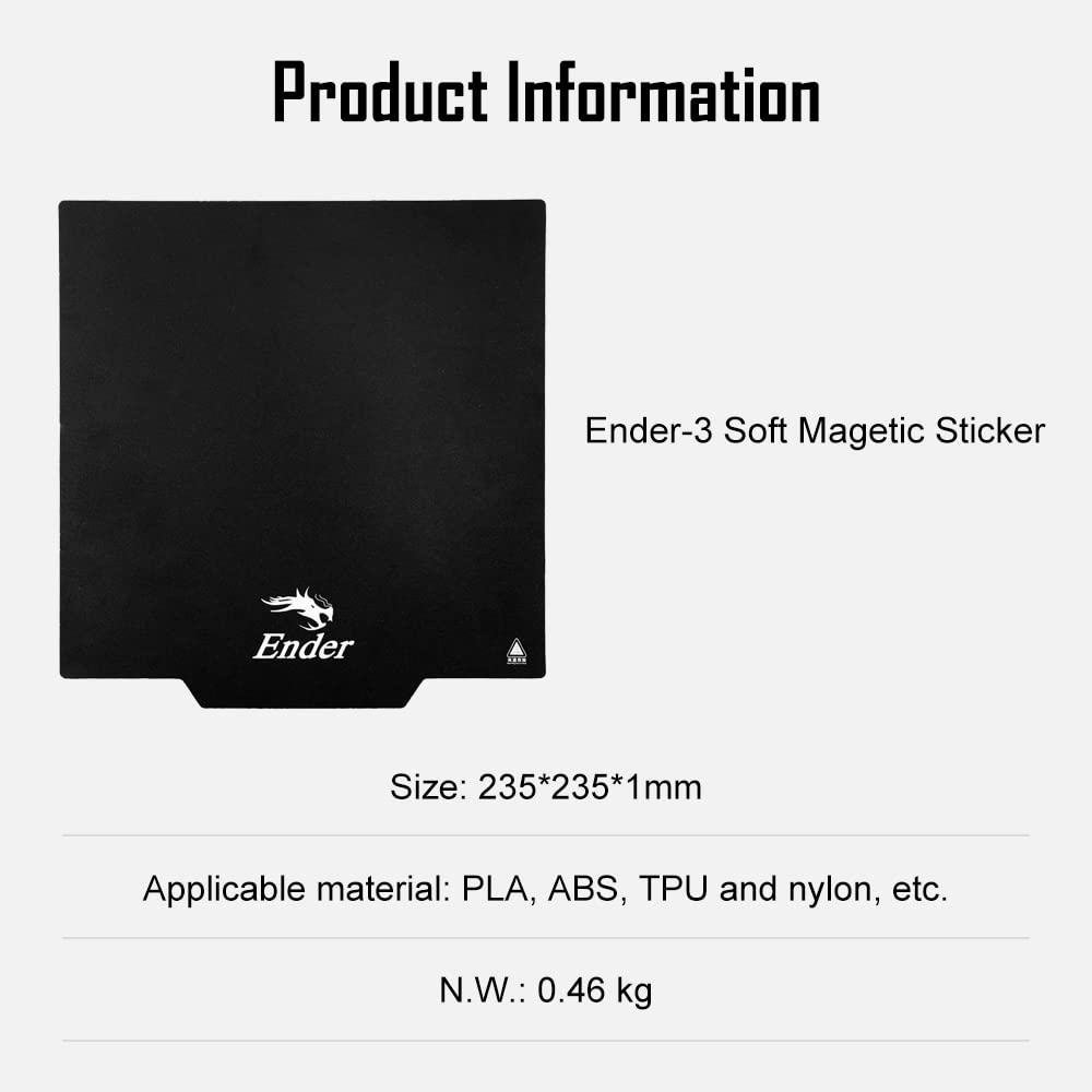 Suprafata de printare magnetica Creality Ender, 235 x 235 mm, platforma pentru imprimanta 3D Ender 3 / Ender 3 Pro / Ender 3 V2 / Ender 5 / CR20 / CR20 Pro