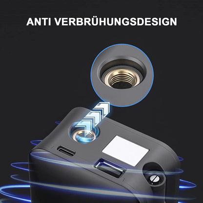 Mini compresor auto smart, portabil, 10 bari, pompa cu acumulator de 2000 mAh, cu afisaj LCD, lanterna LED, pentru masina, motocicleta, bicicleta, minge