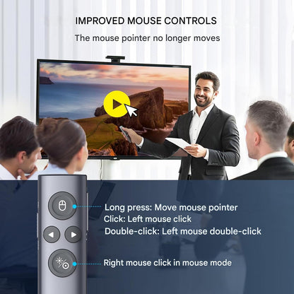 Laser profesional wireless pentru prezentari Norwii N95s BLE, telecomanda cu pointer digital si indicator laser integrat, evidentiere si amplificare pe ecrane LED/LCD si videoproiector, Air Mouse, Timer cu vibratii, Ecran OLED, Bluetooth + USB-A/USB-C