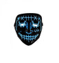 Masca Halloween, Purge, iluminare LED cu fir electroluminescent neon, horror, Albastra