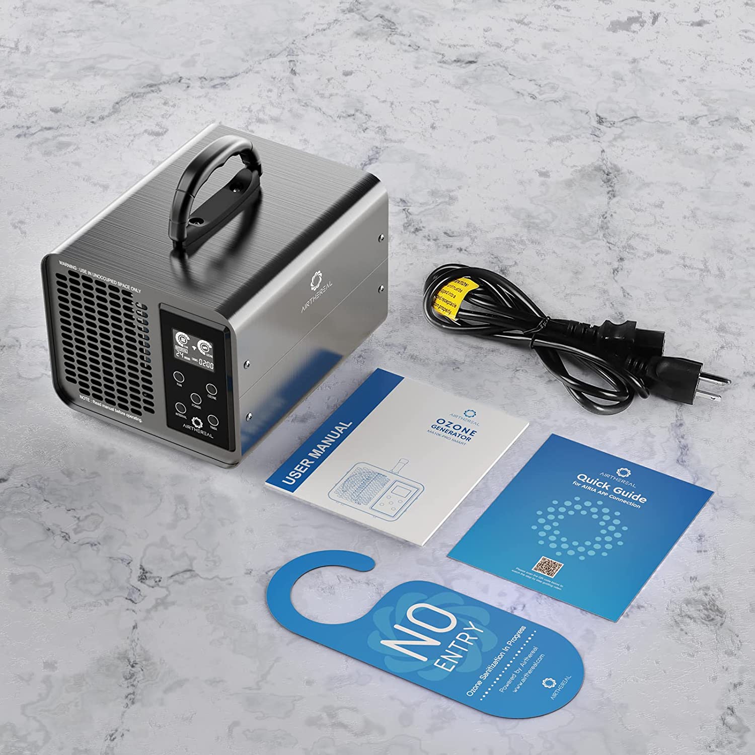 Generator de ozon profesional smart 10.000 mg/h, WiFi, control prin aplicatie, ecran LCD, temporizator, sterilizator O3 pentru casa, masina, birou