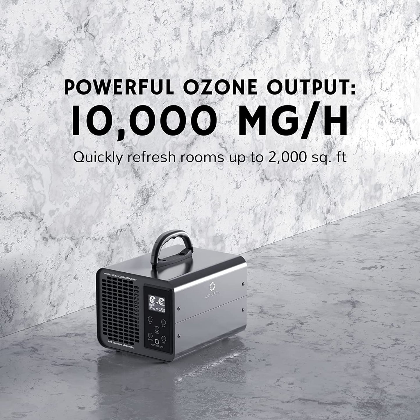 Generator de ozon profesional smart 10.000 mg/h, WiFi, control prin aplicatie, ecran LCD, temporizator, sterilizator O3 pentru casa, masina, birou
