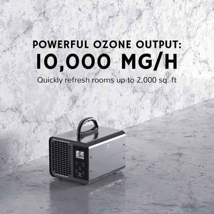 Generator de ozon profesional smart 10.000 mg/h, WiFi, control prin aplicatie, ecran LCD, temporizator, sterilizator O3 pentru casa, masina, birou