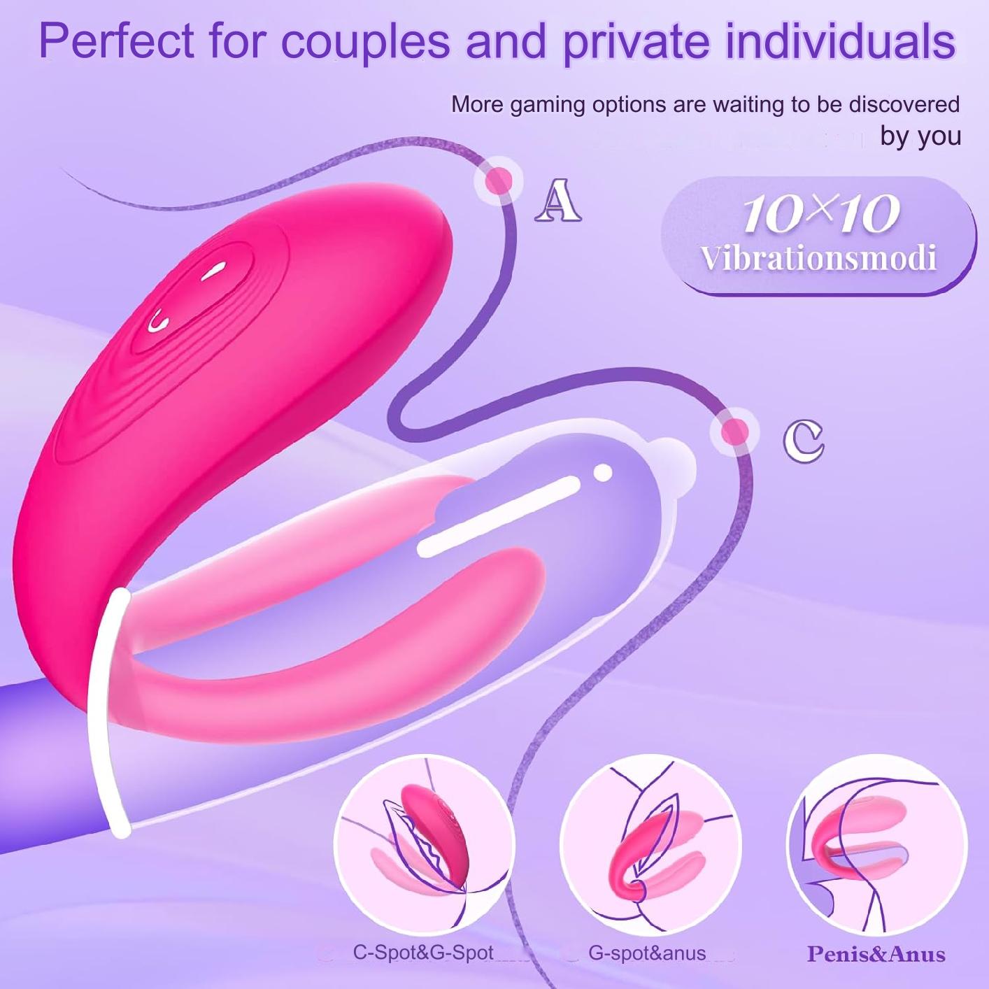 Vibrator pentru femei cu stimulator clitoris si control prin aplicatie telefon, impermeabil IPX7, 10 moduri vibratie, dildo erotic pentru cupluri, silentios