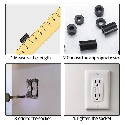 Set 320 de bucati distantiere de izolatie din Nylon, 14 dimensiuni, saibe pentru garnituri, cu cutie de depozitare, negre