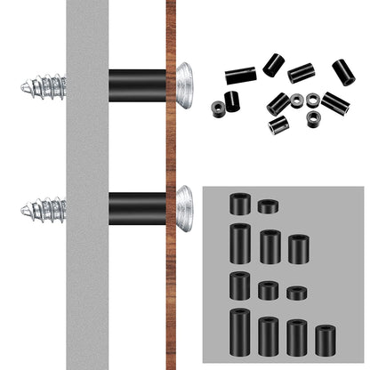 Set 320 de bucati distantiere de izolatie din Nylon, 14 dimensiuni, saibe pentru garnituri, cu cutie de depozitare, negre