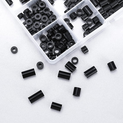 Set 320 de bucati distantiere de izolatie din Nylon, 14 dimensiuni, saibe pentru garnituri, cu cutie de depozitare, negre
