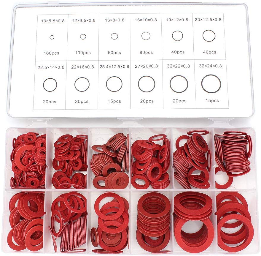 Set 600 garnituri fibre artificiale, 12 dimensiuni saibe, cu cutie depozitare, rosii