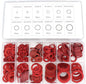 Set 600 garnituri fibre artificiale, 12 dimensiuni saibe, cu cutie depozitare, rosii