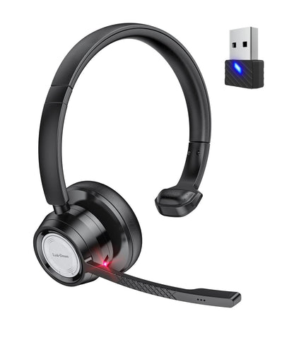 Casca Call Center Wireless cu microfon, Bluetooth 5.0, functie de reducere a zgomotului, pentru PC si telefon, Skype, Zoom