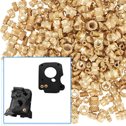 Set 390 piulite moletate din alama cu insert filetat, M2 M2.5 M3 M4 M5 M6, pentru imprimarea 3D a pieselor din plastic