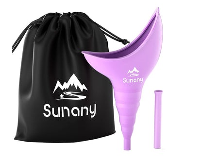 Dispozitiv urinal femei tip palnie din silicon, portabil, reutilizabil pentru exterior, activitati, camping, violet