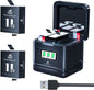 Set de 2 acumulatori 1800 mAh si incarcator cu 3 canale si ecran LCD pentru GoPro Hero 11 Black/Hero 10 Black/Hero 9 Black, Homesuit Enduro