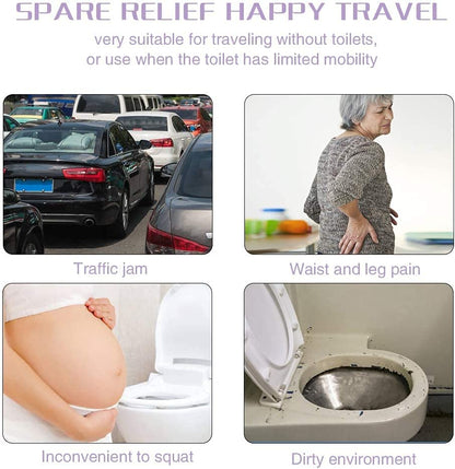 Dispozitiv urinal femei tip palnie din silicon, portabil, reutilizabil pentru exterior, activitati, camping, violet