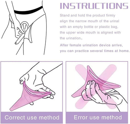 Dispozitiv urinal femei tip palnie din silicon, portabil, reutilizabil pentru exterior, activitati, camping, violet