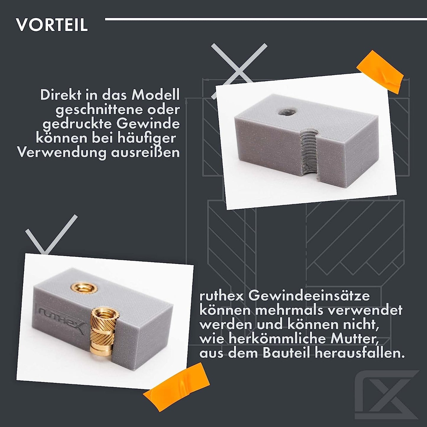 Set 50 piulite din alama M5Sx5.8mm cu insert filetat, pentru piese din plastic ale imprimantei 3D