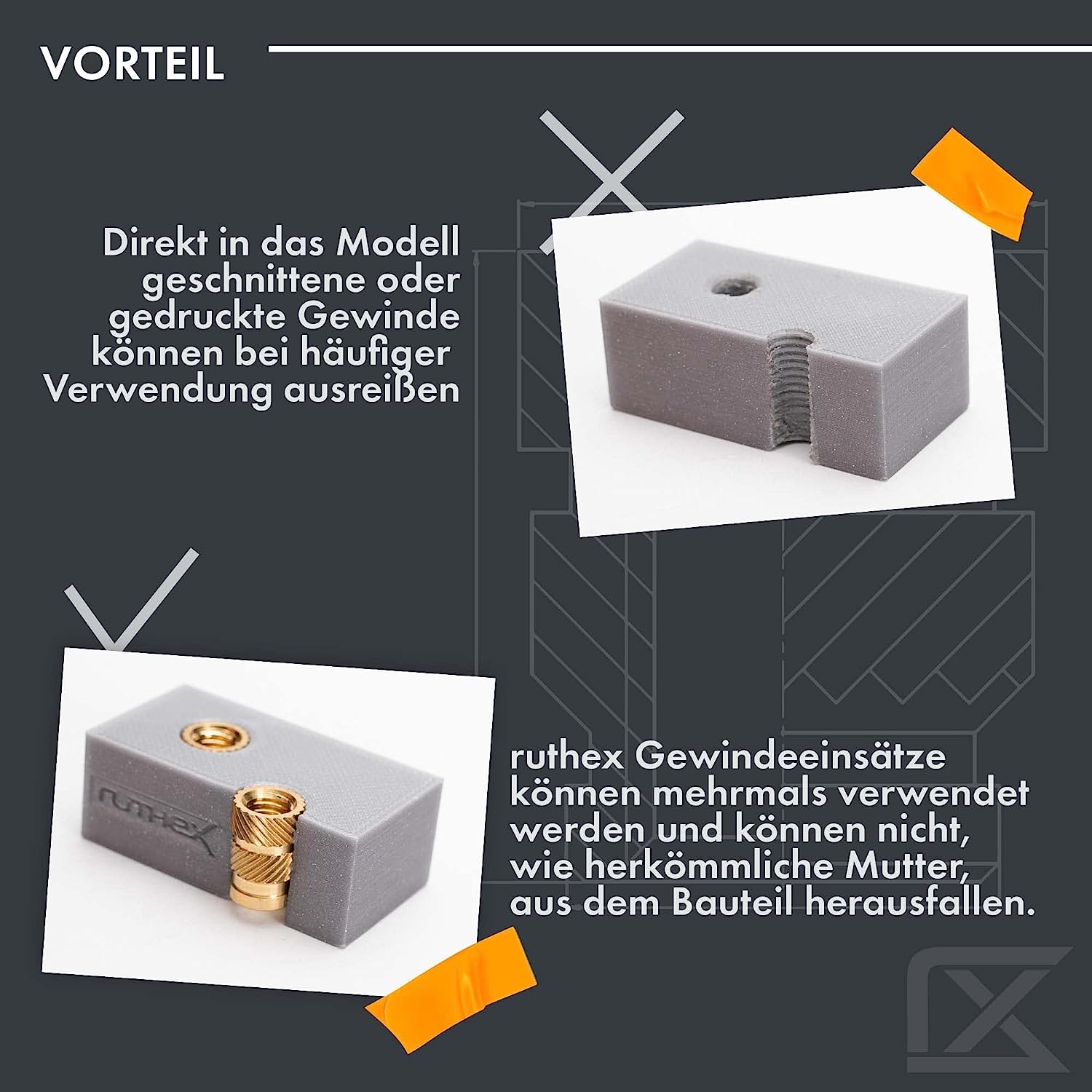 Set 50 piulite din alama M5Sx5.8mm cu insert filetat, pentru piese din plastic ale imprimantei 3D