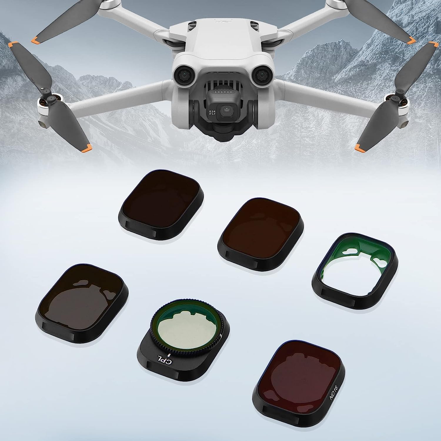 Set 6 Filtre pentru drona ,ND64, ND32, ND8, ND16, UV, CPL, impermeabile, compatibil cu DJI Mini 3, DJI Mini 3 Pro