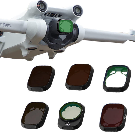 Set 6 Filtre pentru drona ,ND64, ND32, ND8, ND16, UV, CPL, impermeabile, compatibil cu DJI Mini 3, DJI Mini 3 Pro