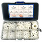 Greluma Set 500 garnituri, nailon, 8 dimensiuni M2/M2.5/M3/M4/M5/M6/M8/M10,cu carcasa de plastic pentru depozitare, albe
