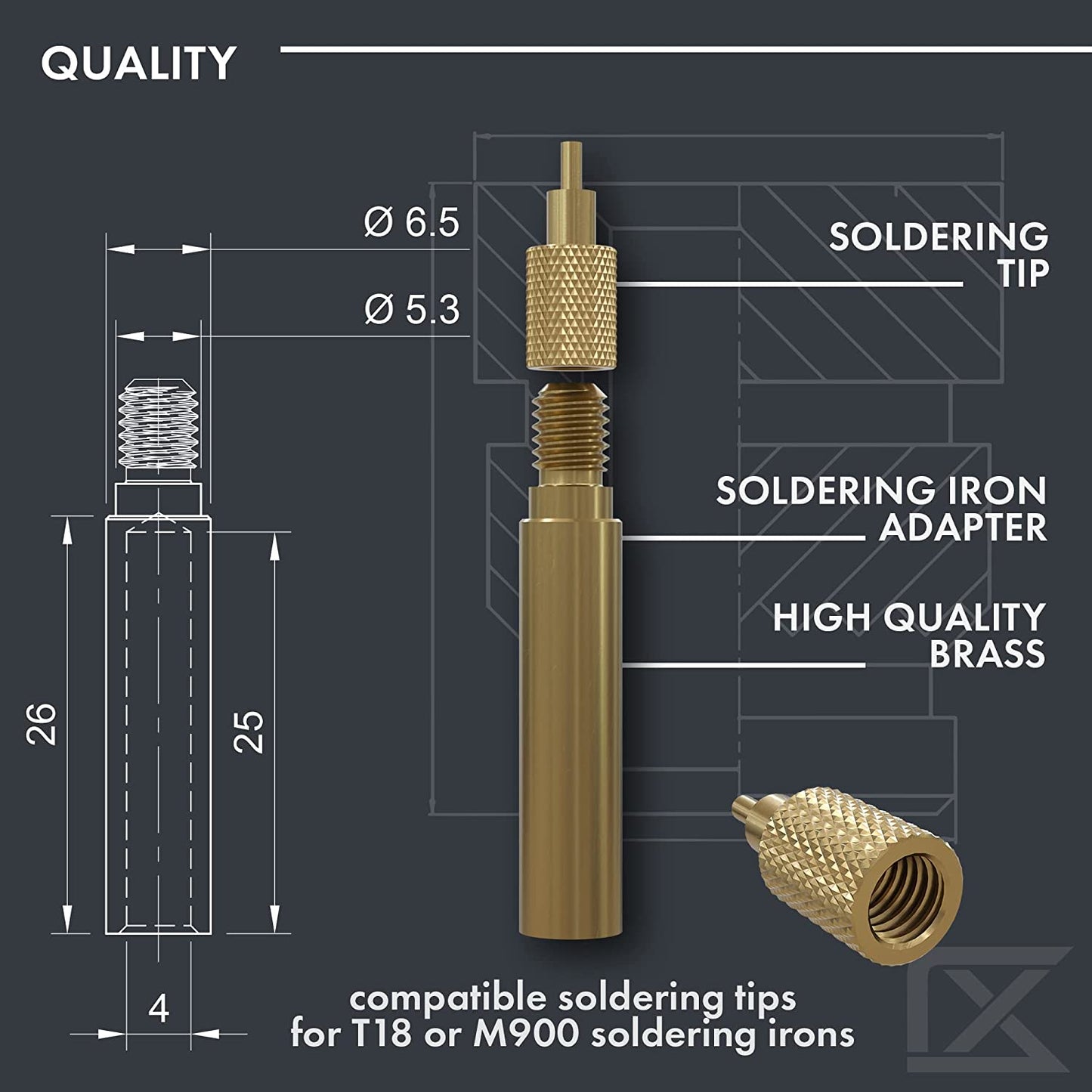 Set 7 Varfuri de lipit Ruthex pentru piulite M2 / M2.5 / M3 / M4 / M5 / M6 / M8, piese ale imprimantei 3D