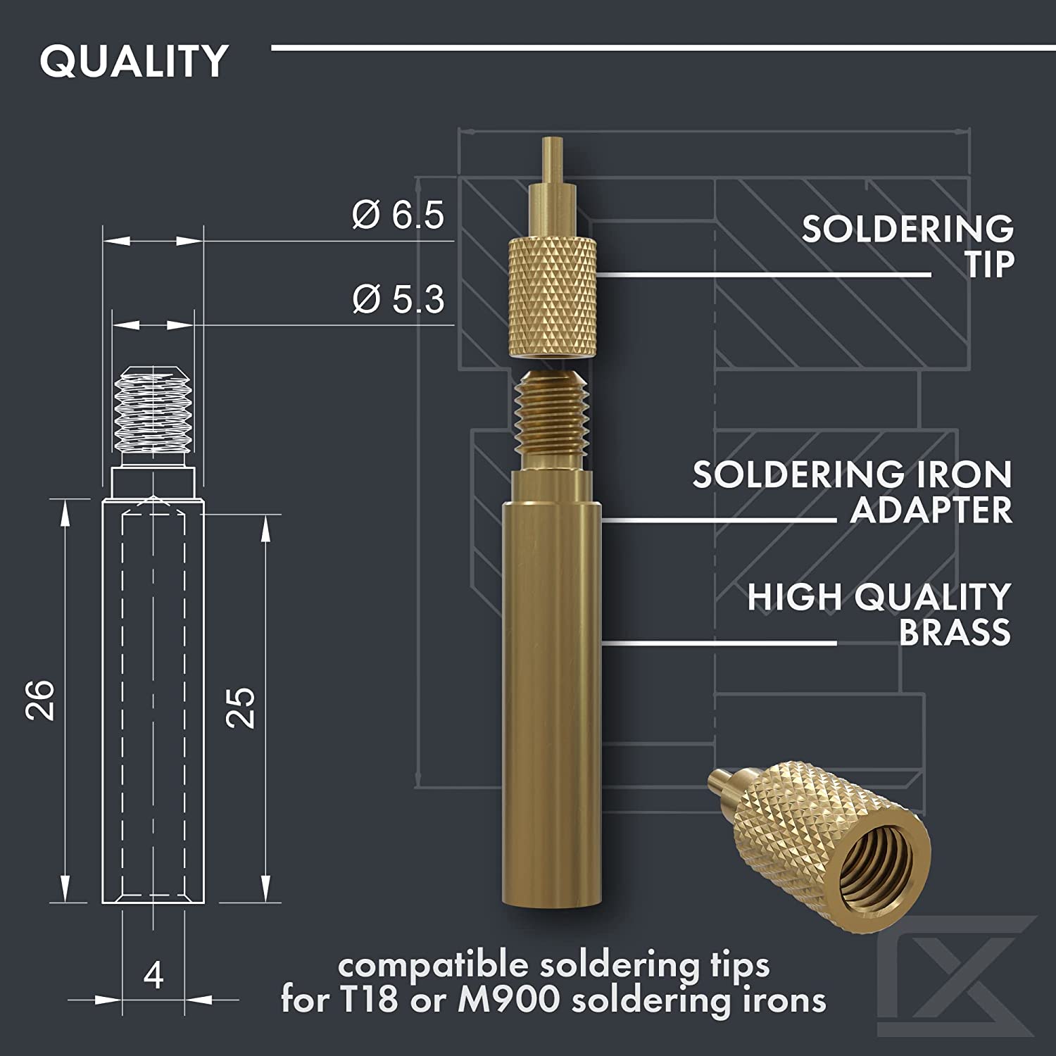 Set 7 Varfuri de lipit Ruthex pentru piulite M2 / M2.5 / M3 / M4 / M5 / M6 / M8, piese ale imprimantei 3D