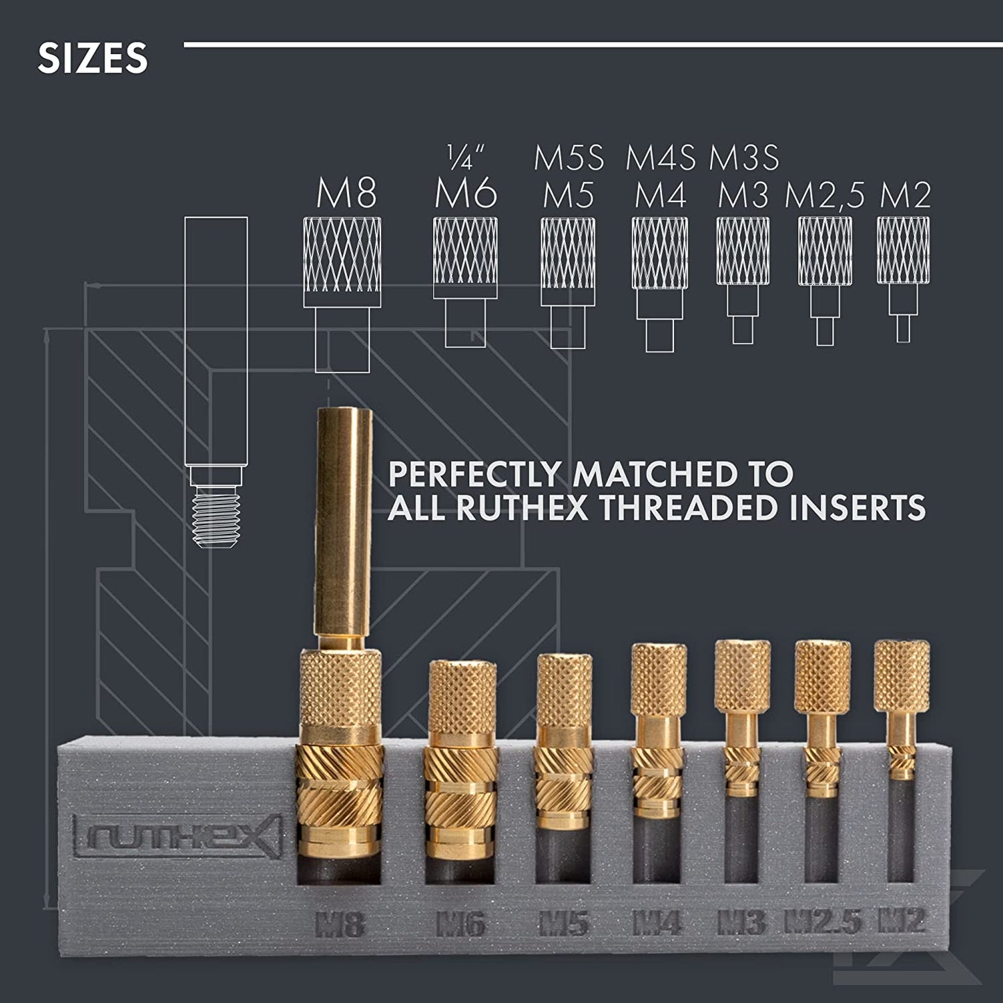 Set 7 Varfuri de lipit Ruthex pentru piulite M2 / M2.5 / M3 / M4 / M5 / M6 / M8, piese ale imprimantei 3D