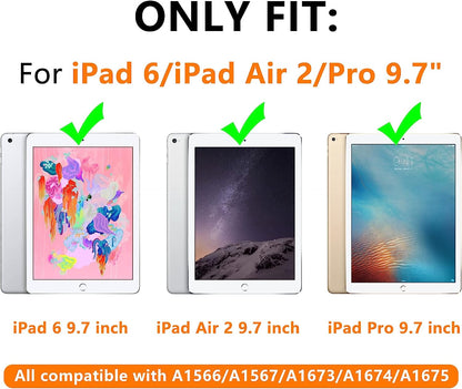 Husa de protectie pentru iPad 6 iPad 5 iPad Air 2 9,7 inchi, Push Pop Fidget, din silicon anti-stres pentru iPad 2018 2017 9,7", pentru copii, multicolora