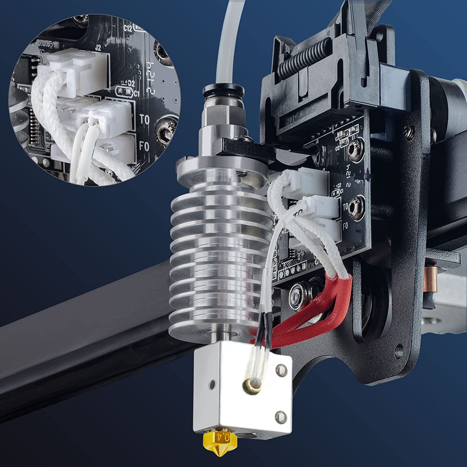 Cap de imprimare Vyper Hotend V5 24V, cu tub de teflon, duza de 0.4 mm, plug and play, pentru ANYCUBIC Vyper, Kobra Max si Kobra Plus
