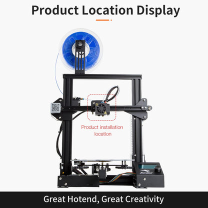 Kit Hotend complet cu ventilator dual, cap de printare, tub de teflon, conectori, suruburi, pentru Ender 3 / Ender 3 Pro / Ender 3S, Creality