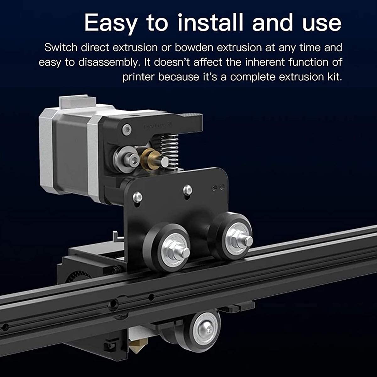 Kit extruder direct de 1.75 mm, Creality, cu motor nivelare pas 42-40, cap de printare, ventilator, fire de conectare, pentru Ender 3, Ender 3 Pro, Ender 3 V2