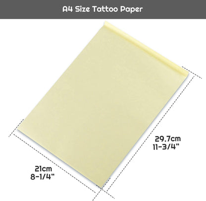 Set 100 hartii de transfer pentru tatuaje, A4, profesionale, din 4 straturi, pentru imprimanta termica sau desen de mana