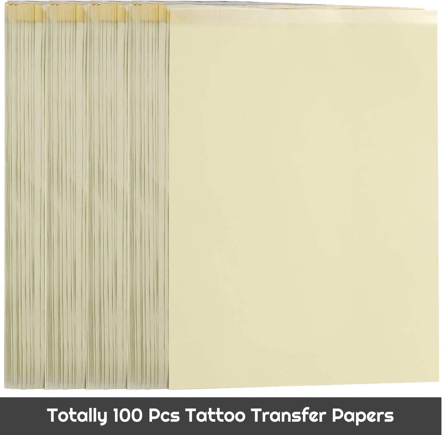 Set 100 hartii de transfer pentru tatuaje, A4, profesionale, din 4 straturi, pentru imprimanta termica sau desen de mana