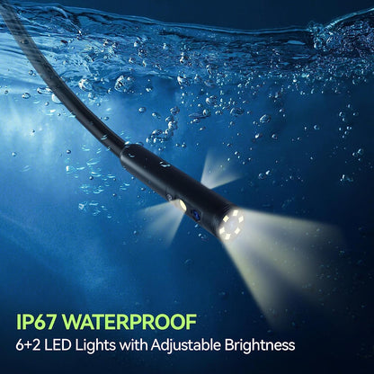 Endoscop industrial cu ecran IPS de 5 inch, boroscop cu lumini LED, lentila dubla, unghi larg de vizualizare, impermeabila IP67, acumulator 3000 mAh