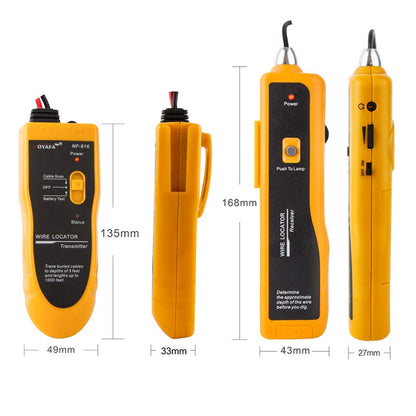 Detector de cabluri subterane, localizator fire, tevi metalice, coaxial, cu transmitator si receptor, lumina LED, pana la 300 m lungime, Noyafa