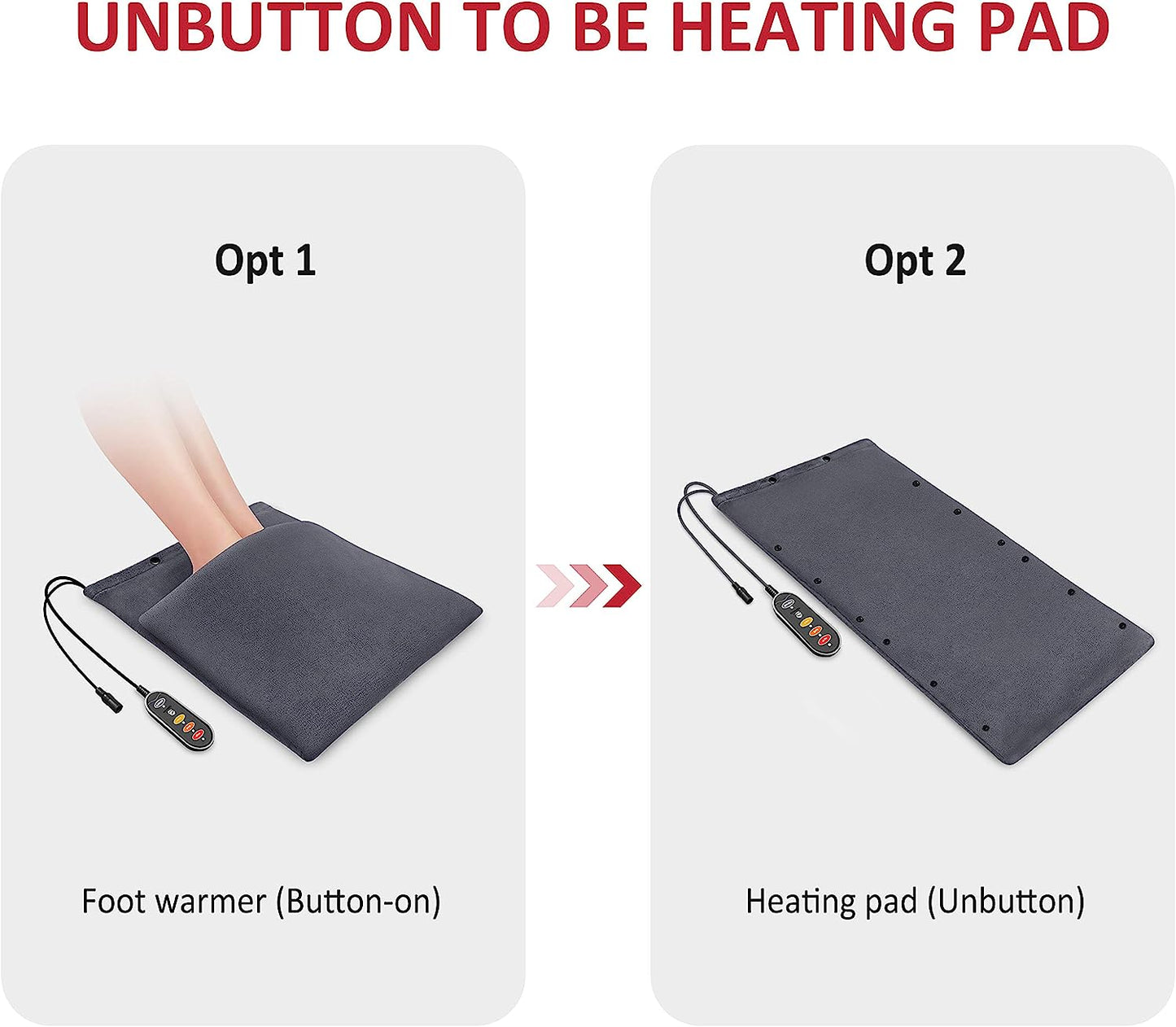 Incalzitor de picioare 2 in 1 pad cu incalzire electrica, 12 V, 3 niveluri de incalzire, oprire automata, design portabil, cu husa de depozitare si transport, Comfier